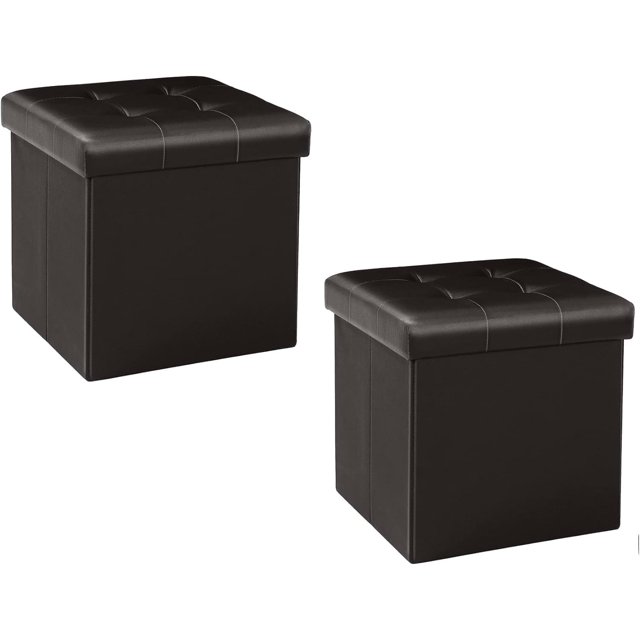 Storage Ottoman Toy Chest Folding Footrest Stool Seat .&#;X.&#;X.Linen Grey ( )