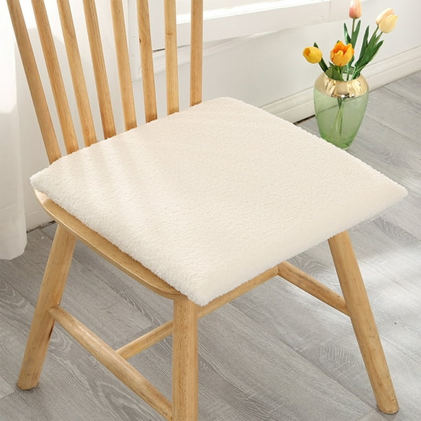 Cojín de silla de espuma viscoelástica | Almohadilla de asiento de terciopelo de peluche de felpa | 16 "x16" Almohada de taburete de piso de comedor de oficina de invierno suave y gruesa | Múltiples