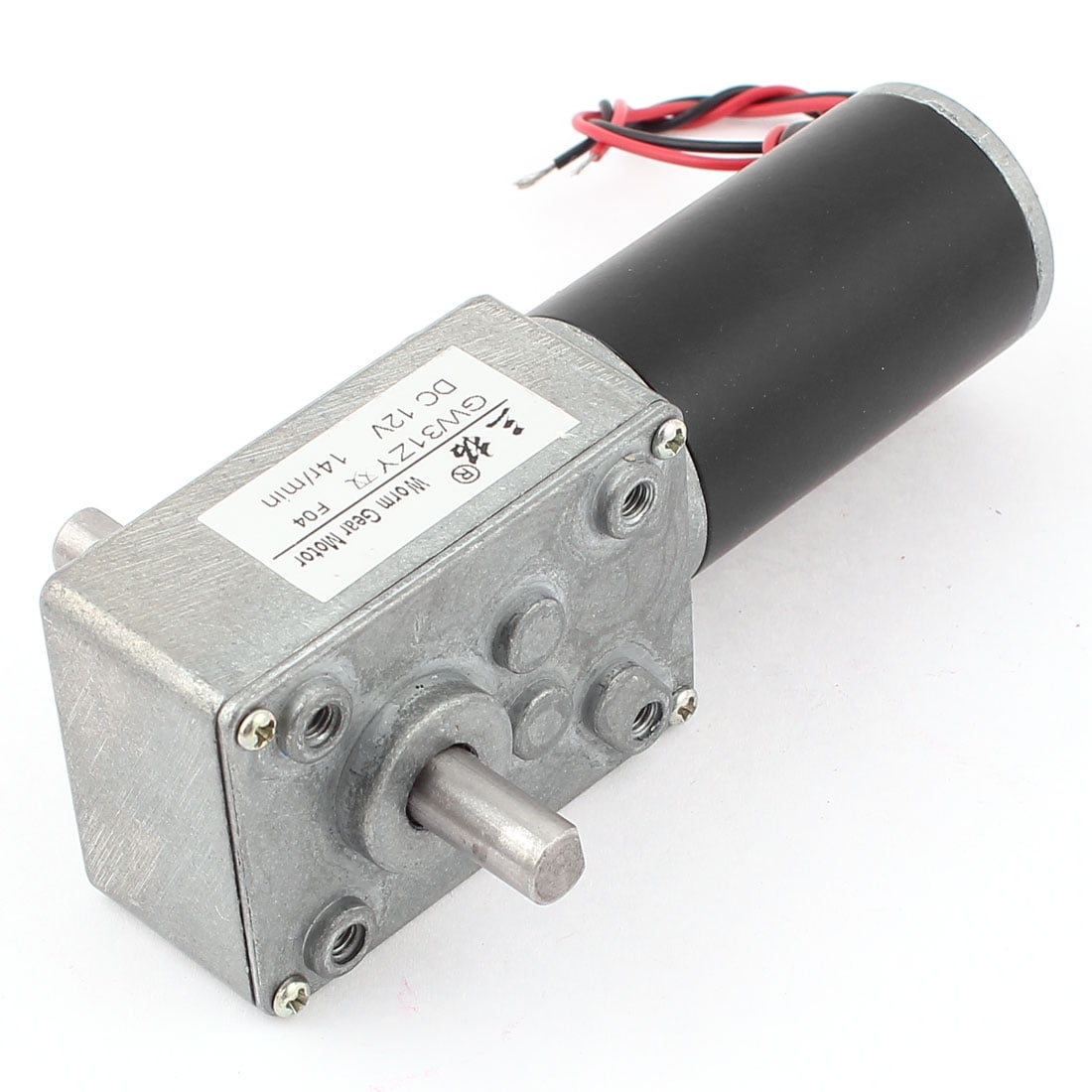 DC 12V 14RPM 8mm Double Shaft Turbine Worm Geared Motor