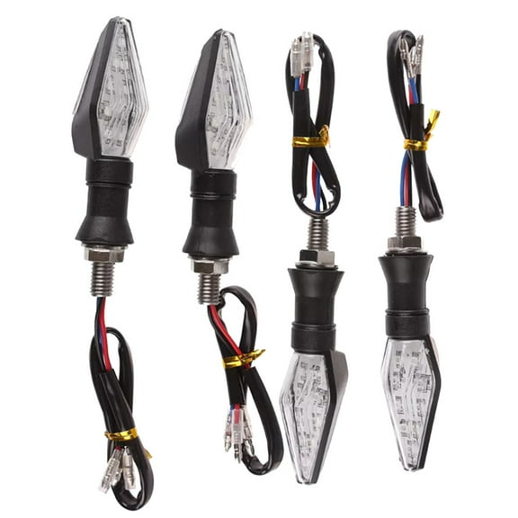 Raindrops 4Pcs Yellow Plastic Motorcycle Bike LED Turn Signal Light Indicator for Grand