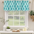thumbnail image 2 of Teal Wave Curtain Valances for Windows, Kitchen Valance Window Treatments Panel 2 Pack, Modern Abstract Art Farmhouse Rod Pocket Short Curtains for Bathroom Bedroom 60 x 18 Inch, 2 of 8