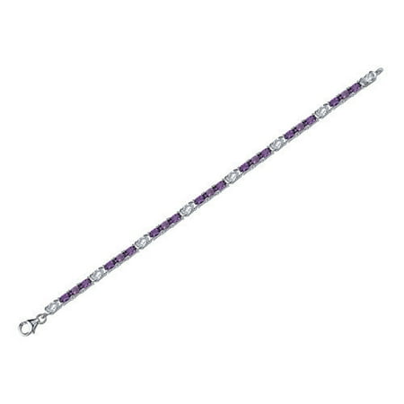 Oravo Magical Delight Oval Shaped Cubic Zirconia Gemstone Bracelet in Sterling Silver