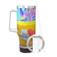 thumbnail image 2 of Pofeuu SpongeBob SquarePants Print Stainless Steel 40OZ Ice Bully Cup With Handle And Straw For Beach/Travel, 2 of 8