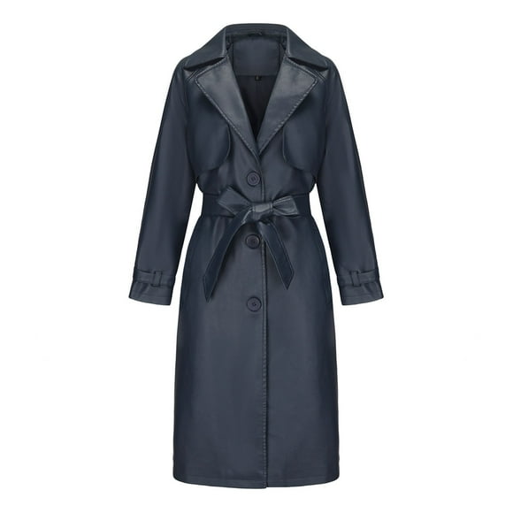 Birdeem Tops for Women Casual Summer 3/4 Sleevewomens Solid Color Trench Coat Long Buttons Belt Casual Jacke Long Sleeve Leather Hoodless Cardigan Topslong Sleeve Summer Tops for Women
