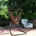 thumbnail image 3 of Sunnydaze Caribbean Style Extra Large Hanging Rope Hammock Chair Swing with Stand - 300 lb Weight Capacity - Mocha, 3 of 9
