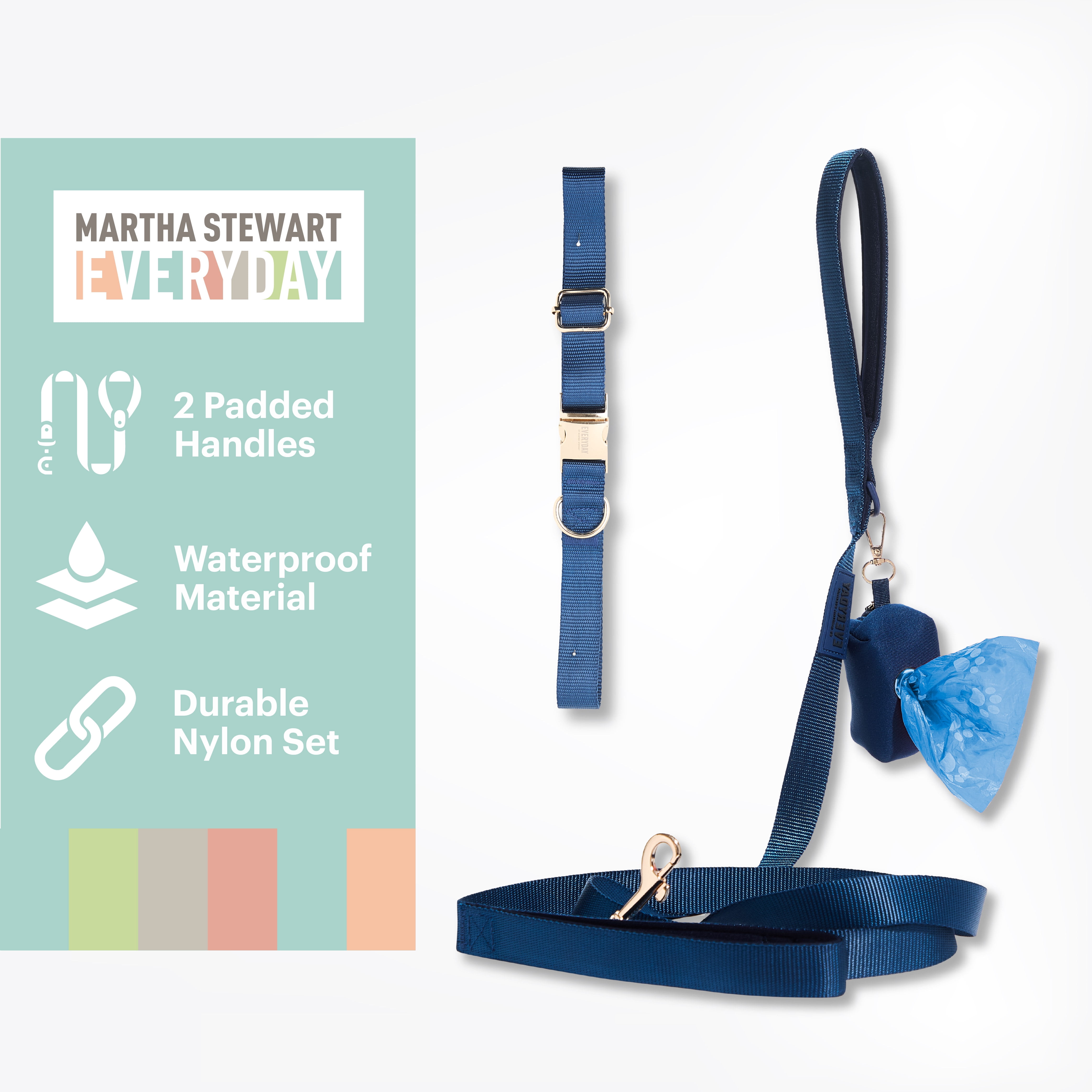 3 pc Leash Set Navy