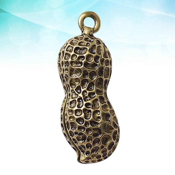 Milisten Brass Keyring Ornaments Pendant Peanut Key Chain for Friends 1Pack