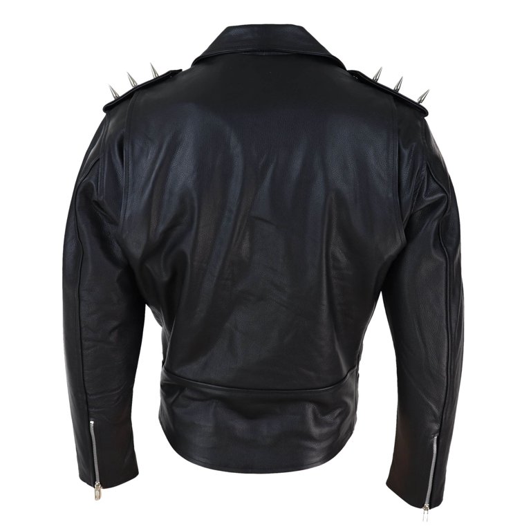 Men's Cross Zip Biker Motorcycle Leather Jacket | Infinity