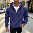 thumbnail image 7 of Eygvbb Men's Quarter Zip Hoodie Long Sleeve Pullover Sweatshirt With Zipper Pockets Drawstring Hood Loose Fit Versatile Trendy Casual Top, 7 of 7