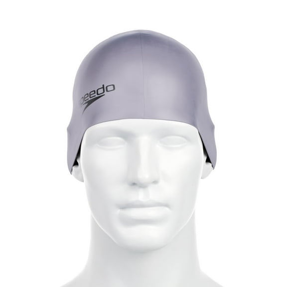 Speedo Unisex Adult Plain Moulded Silicone Cap Swimming Cap One Size Chrome