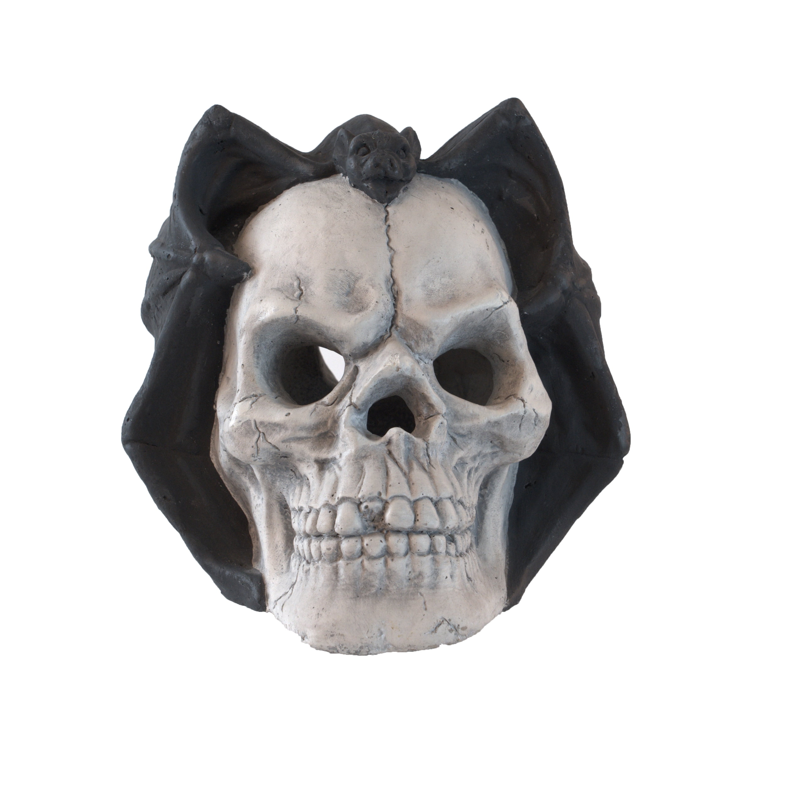 Metal Human Skull Gas Log, Heat-Resistant Up to 3000°F, Hollow Center for Flames, Handcrafted Fire Pit Accessory