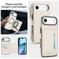 thumbnail image 2 of for iPhone Air Adjustable Shoulder Strap & Wrist Strap Detachable Magnetic Wallet Case, Zipper Pocket & RFID Blocking Card Slots, PU Leather Full Body Protection Rugged Phone Case, White, 2 of 8