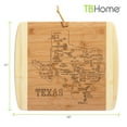 thumbnail image 5 of TB Home Texas State Bamboo Wood Cutting Board and Charcuterie Serving Platter, 13” x 11”, 5 of 6