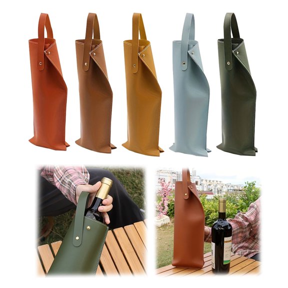 Clearance! Kitchen Utensils Set Wine Gift Bag Reusable Leather Wine Tote Single Bottle Champagne Beer Gift Bags for Birthday Wedding Picnic Party Christmas Gifts Leather Wine Packaging Bag Azure