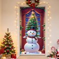 thumbnail image 4 of Christmas Door Tapestry Xmas Front Door Hanging Decor Holiday Party Cloth Door Curtain Christmas Door Cover for Home Bedroom Wdoor Holiday Decoration and Gift, 4 of 7