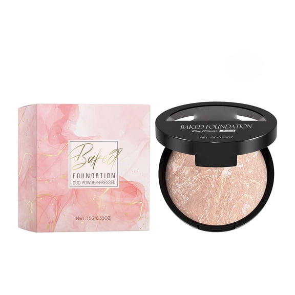 Makeup Setting Powder, Baked Powder Foundation, Color Correcting Powder, Luminous Finish Waterproof Sweatproof Conceal Foundation, Buildable Light to Medium Makeup Converage for Face, Matte Finished