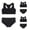 Black 3pcs, variant on LYMAYTER Girls Youth Girls Soft Seamless Bra Panty Set Breathable Lightweight Sports Training Outfit
