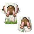 thumbnail image 5 of Picia Brown Bunny Pajamas Sets for Women Soft Short-Sleeved Pjs with Lounge Shorts Two Piece Sleepwear-XX-Large, 5 of 9