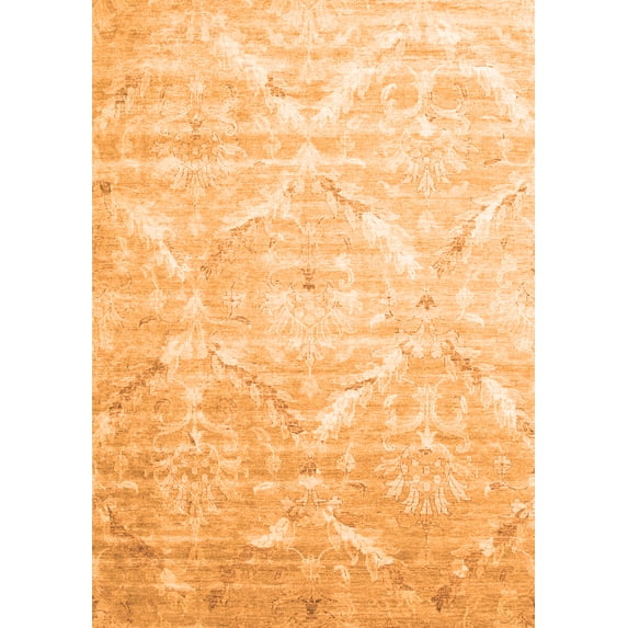Ahgly Company Indoor Rectangle Abstract Orange Contemporary Area Rugs, 2' x 3'