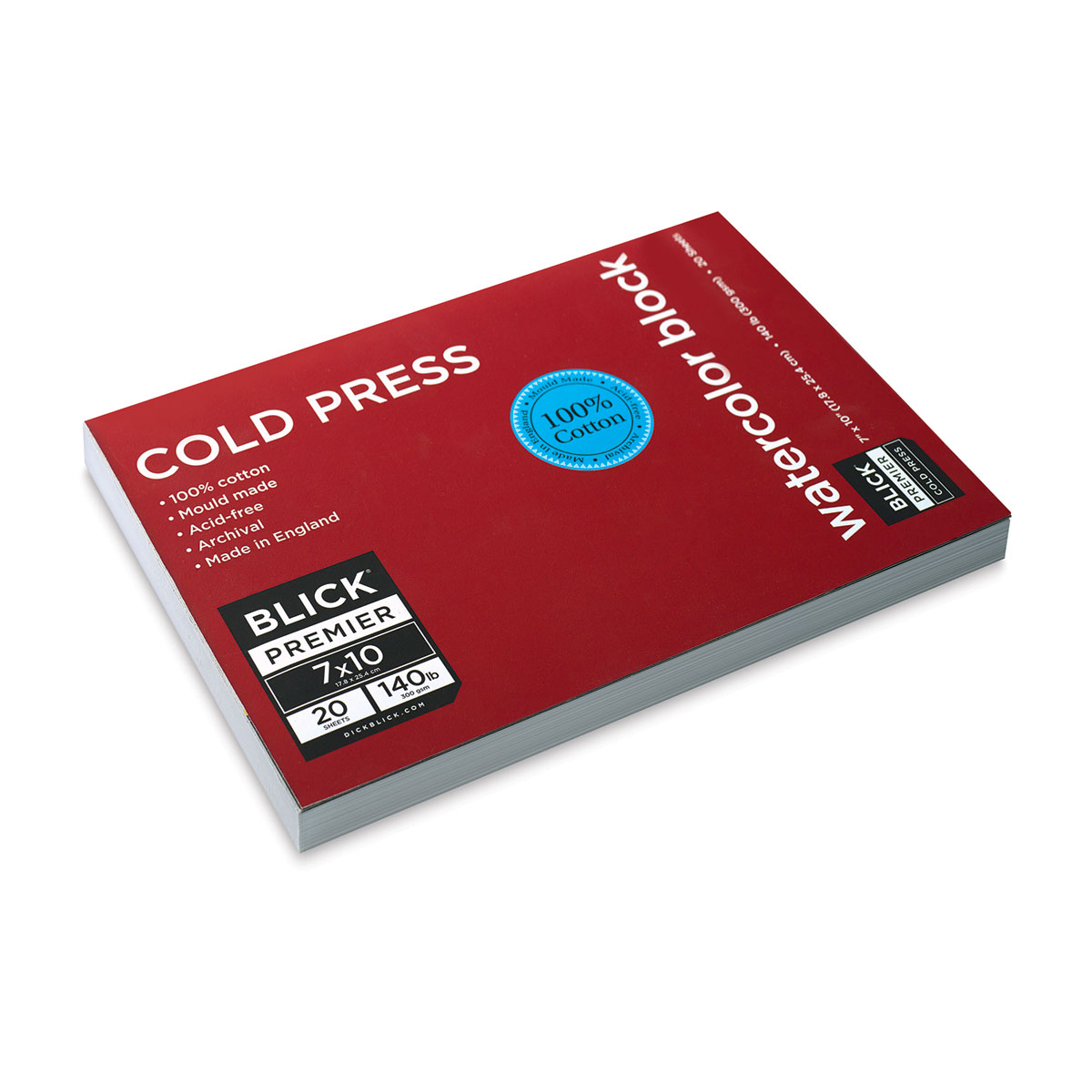 Blick Premier Watercolor Block - 7" x 10", Cold Press, 140 lb, 20 sheets