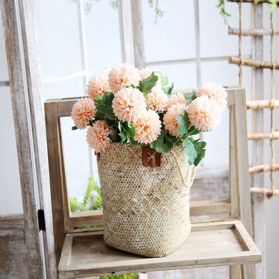 Phenofice Woven Seagrass Storage Basket Round Indoor Use 1Set 18x5.1x8.7in