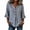Blue, variant on Womens Striped Tops Fashion Button V Neck 3/4 Sleeve Ruffle Cuffs Casual Shirts Comfy Lightweight Blouses Fall Clothes