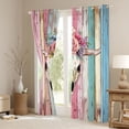 thumbnail image 3 of Feelyou Kawaii Sheep Skeleton Curtains Pack of 2 (42x84 Each), Blue Pink Rustic Cabin Curtains Blackout, Cute Cowgirl Cowboy Bedroom Curtains, Window Curtains Bedroom Decor, 3 of 6