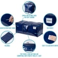 thumbnail image 6 of 6 Pack Extra Large Moving Bags Heavy Duty with Zippers & Carrying Handles, Moving Boxes Alternative, Packing Supplies, Large Storage Bags Totes for Space Saving(Blue), 6 of 8