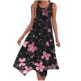 thumbnail image 2 of Lorytime Womens Summer Dresses Midi with Pocket Sleeveless Tank Dress Hankerchief Hem Hawaiian Sundress Calf Length Dresses Floral Print Round Neck Beach Dresses Resortwear S, 2 of 6