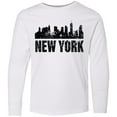 thumbnail image 3 of Inktastic New York Skyline Grunge Long Sleeve Youth T-Shirt, 3 of 5
