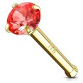thumbnail image 1 of Nose Stud Ring 14 Karat Solid Gold Prong Set 2mm CZ 20g, 1 of 11