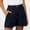 Blue, variant on Zynoxe Linen Shorts for Women Casual Button and Zipper Women's Shorts Comfy Pleated Solid Color Shorts with Pockets S