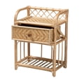 thumbnail image 2 of Baxton Studio Kobie Modern Bohemian Natural Brown Rattan 1-Drawer Nightstand, 2 of 5