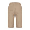 thumbnail image 5 of HKYNLAG Linen Bermuda Shorts for Women Knee Length Lightweight Capri Pants Summer High Waisted Cotton Shorts with Pockets Khaki XL, 5 of 5