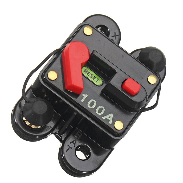 Riwesomey Disyuntor de coche 100A Impermeable Plástico Metal Coche Seguridad Fusible Interruptor para maquinaria eléctrica Vehículos, repuestos y accesorios Mis