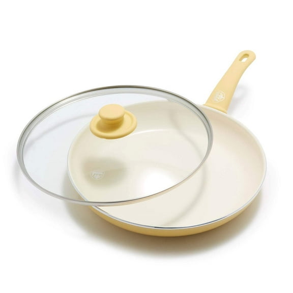 GreenLife Soft Grip 12" Fry Pan with Lid, Yellow