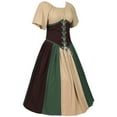 thumbnail image 3 of UPPADA Women Vintage Corset Dress Solid Color Corset Midi Dress Winter Plus Size Dress Fit and Flare Cocktail Dress Lace Up Midi Dress pink graduation dress, 3 of 4