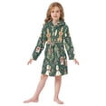 thumbnail image 6 of FORMRS Niños Bathrobe Unisex Hooded Robe Soft Plush Pajamas Sleepwear, Size 2-3T, Green Christmas Trees, 6 of 7