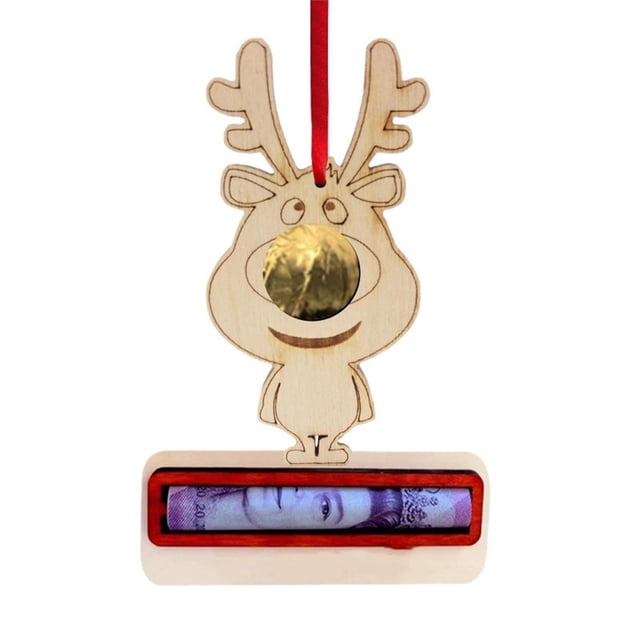 Xihbxyly Pinza para Billetes Navideña, Tarjetero Único, Regalo Navideño y Decoración para Billetes, Adorno Colgante para Árbol de Navidad, Diseño Duradero, Ideal para Navidad, Tamaño de 10 Cm.