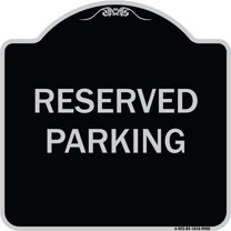 SignMission Designer Series Sign - Reserved Parking | Black & Silver 18" X 18" Heavy-Gauge Aluminum Architectural Sign | Protect Your Business & Municipality | Made in the USA
