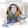 thumbnail image 4 of Yiaed Oil Painting Beautiful Butterfly Print Multi-Function Travel Backpack Nappy Bags, Nursing Bag, Fashion Mummy, Roomy Waterproof for Baby Care, Stylish and Durable, 4 of 5