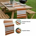 thumbnail image 5 of Burnt Orange Grey Stripe Table Runner - 60 Inch Long, Kitchen Dining Table Runner Dresser Scarves, Farmhouse Minimalist Striped Farmhouse Decor for Coffee Tables Wedding Party Banquet, 5 of 8
