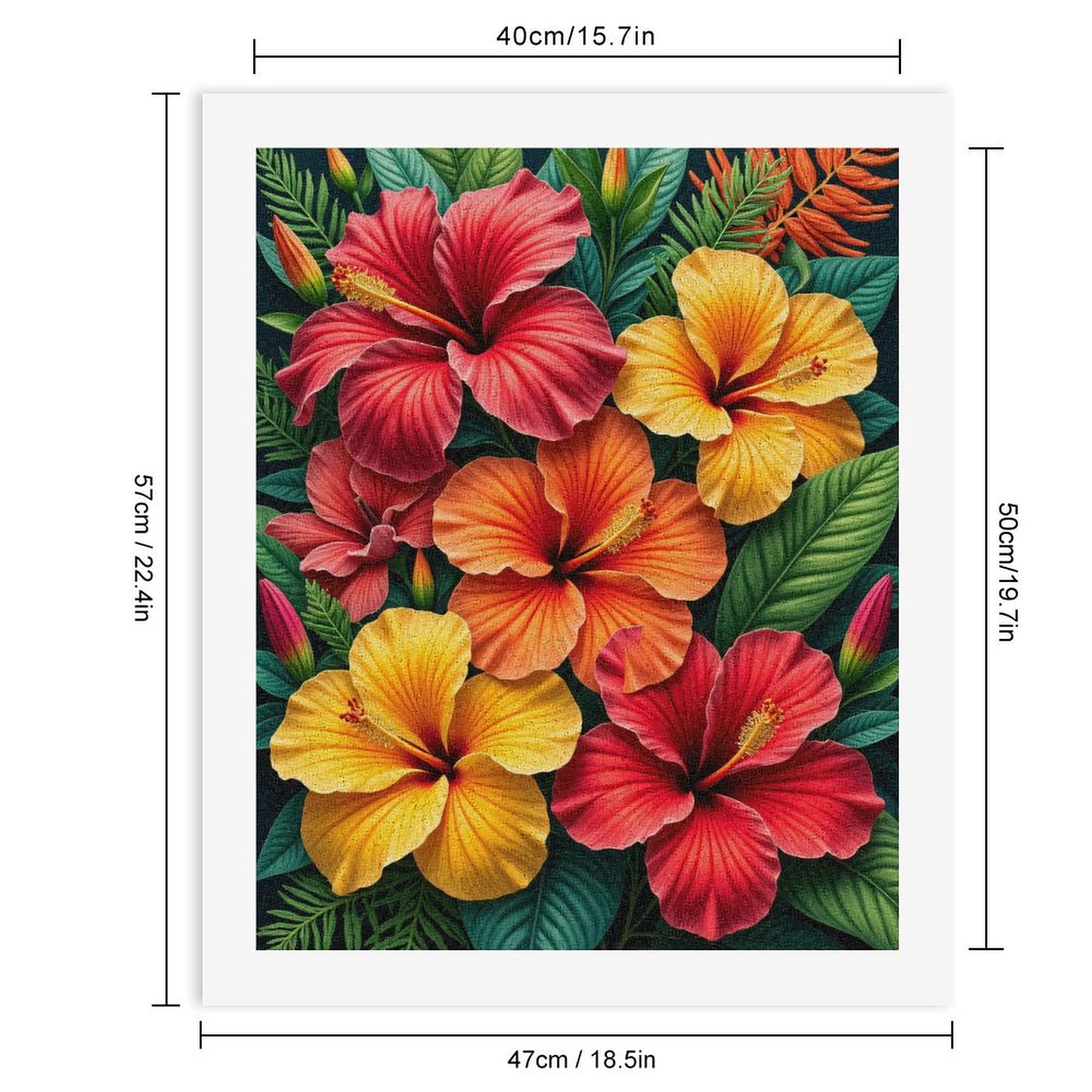 Paint By Numbers Kit for Adults Beginner - DIY Tropical Blossom Garden Art Canvas Painting Kits for Adults, Frameless Paint By Number for Adults for Home Wall Decor 16x20 Inch