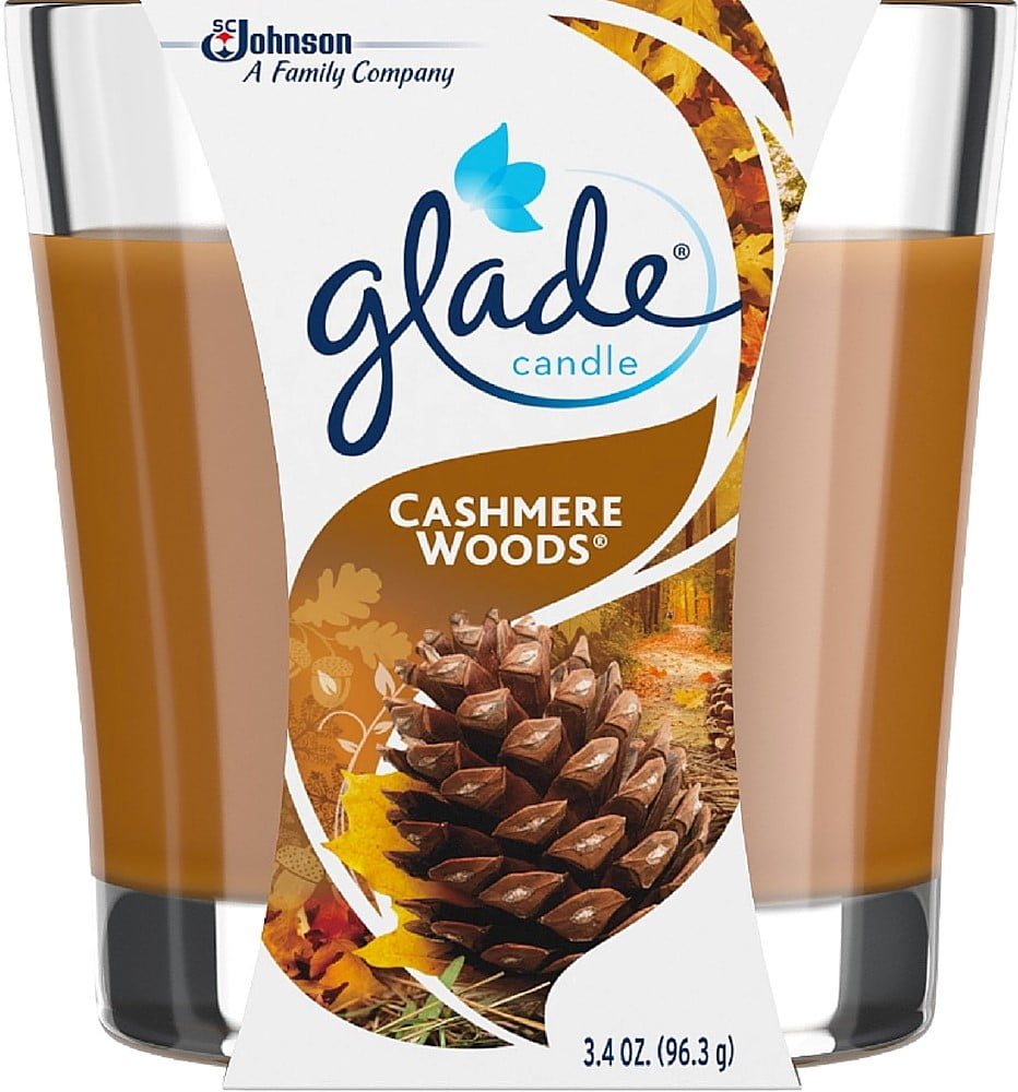 GLADE Air Freshener Candle, Cashmere Woods 3.4 oz (Pack of 2) Walmart