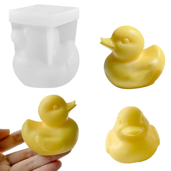 3D Duck Shape Silicone Molds Heat Resistant Easy Demodling For Handmade Candle Soap Ice Gypsum Figurines and Resin Art