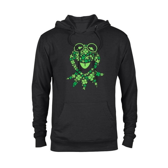 Disney Muppets Kermit the Frog in Clovers St Patrick’s Day - Pullover Hoodie for Adults - Customized-Black