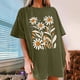 thumbnail image 2 of Faldas Cortas para Mujeres, Impresión de Flores Casual Oversized Camiseta de Manga Corta Top Hecho de 95% Poliéster 5% Spandex para Primavera Verano, Falda Corta de Verano, 2 of 7