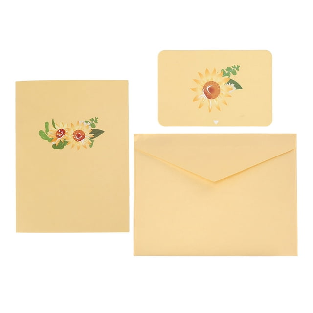 3D Sunflower Greeting Card Foldable Repeatedly Exquisite Flower Greeting Card for Valentine Day