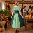 thumbnail image 6 of Medieval Dress, Medieval Costume Women, Renaissance Costume Women, Cosplay Dress, Women's Medieval Renaissance Costume Cosplay Over Dress Halloween Vampire Bride Costumes Dress for Women, Green XXL, 6 of 7