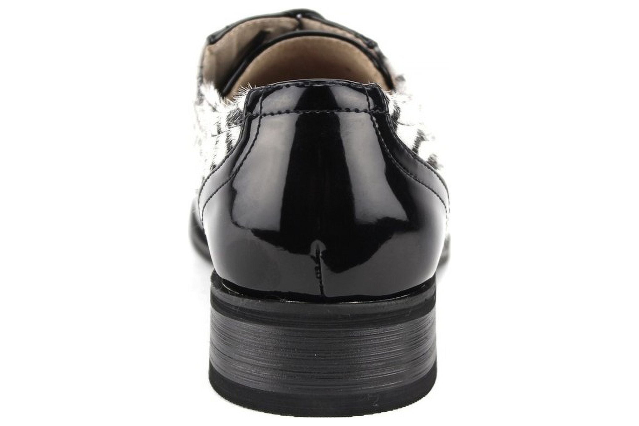 Majestic Men's 99521 Patent Wing Tip Faux Pony Hair Zebra